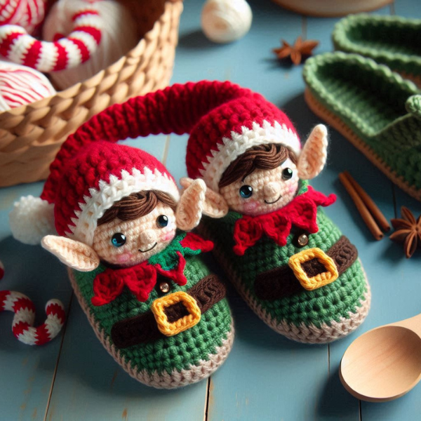 4 en 1: Ensemble de Chaussons de Noël – Modèle de Crochet