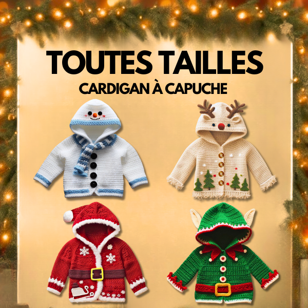 Sweat à Capuche Noël Enfant - Motif Renne Père Noël, Polaire Douce, Unisexe Garçon Fille