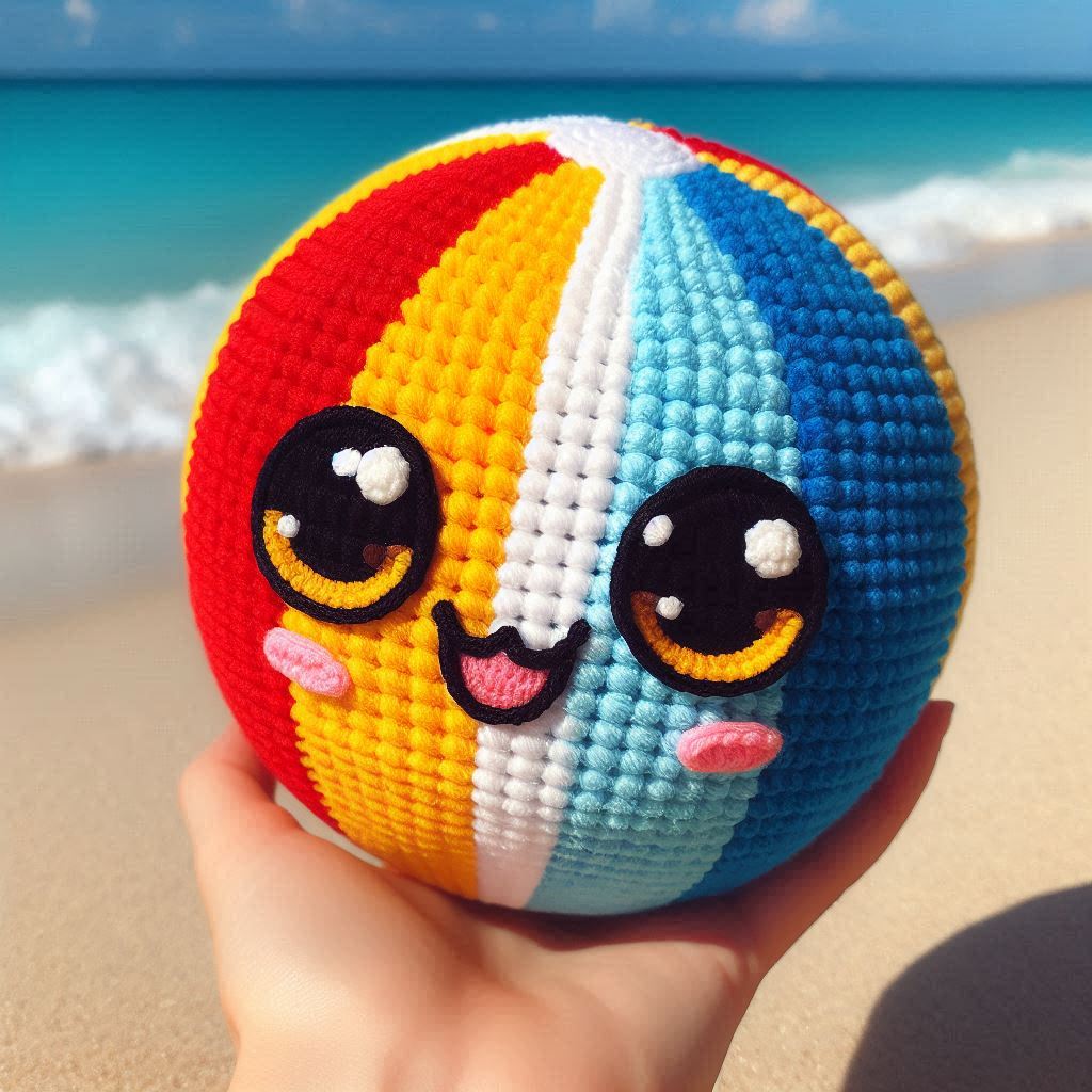 Balle de plage amigurumi - Modèle de crochet