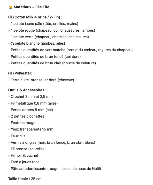 4 en 1 Ensemble de Fées de Noël - Modèle au Crochet