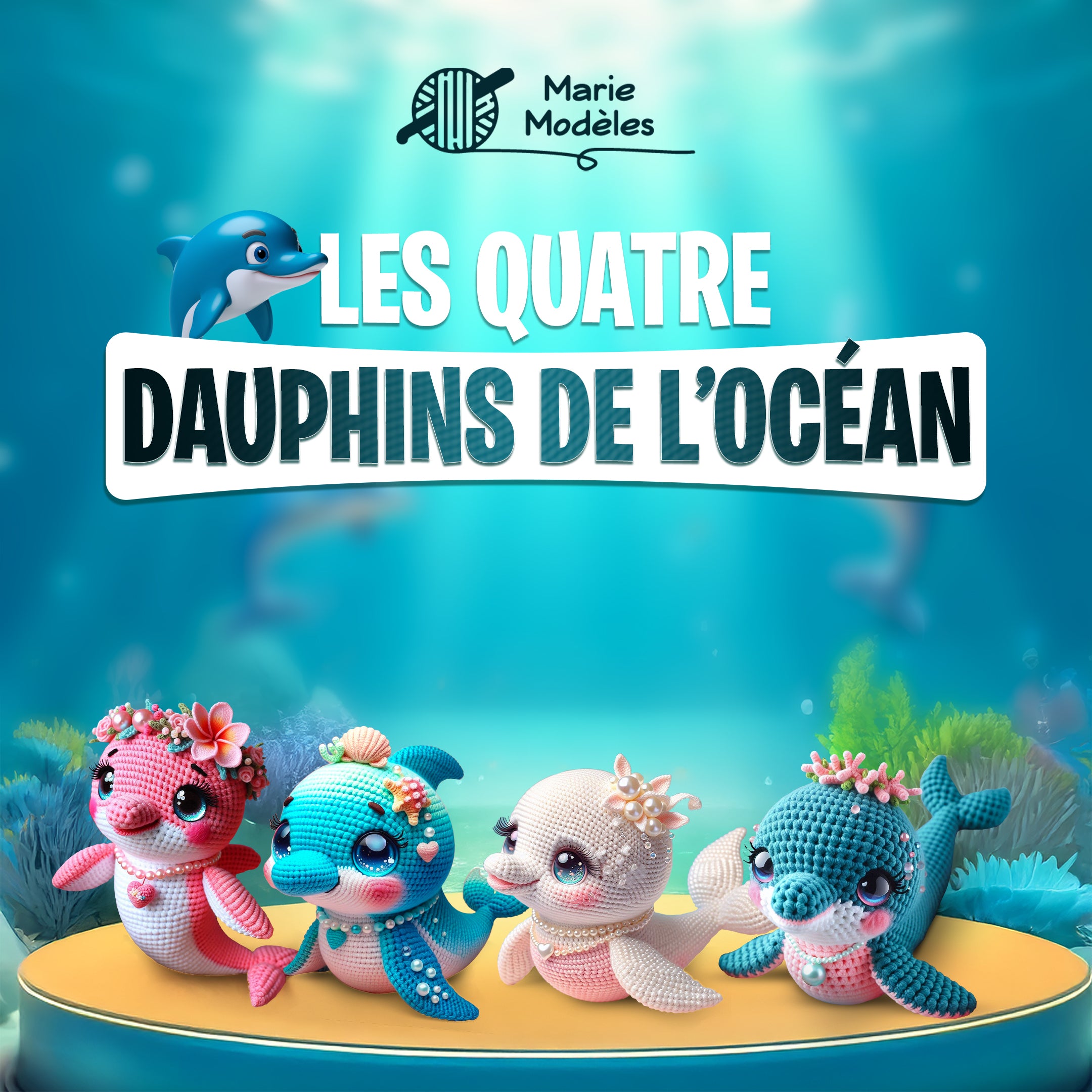 4 en 1 : Les quatre Dauphins de l’océan – Modèle de Crochet