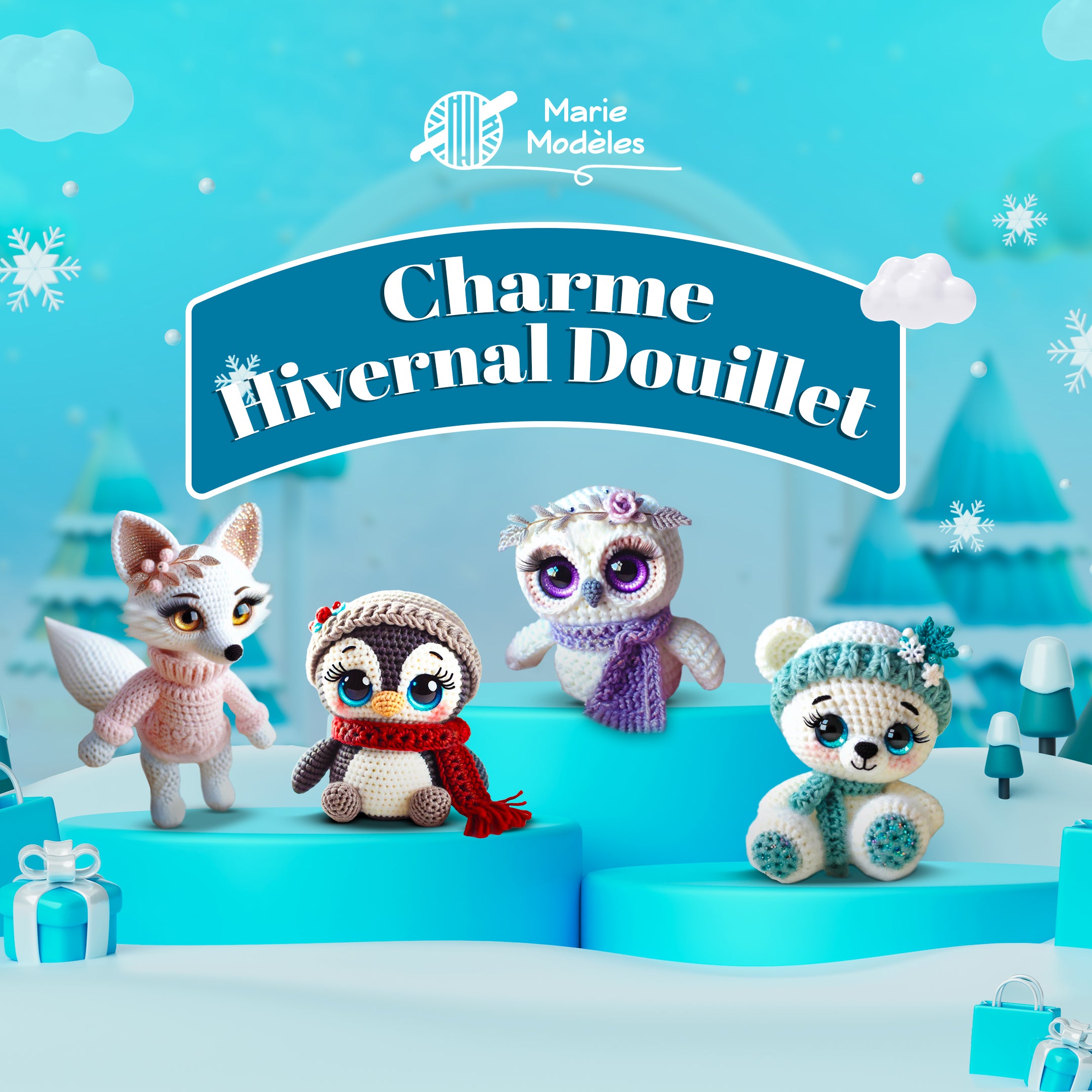 4 en 1: Ensemble Charme Hivernal – Modèle de Crochet