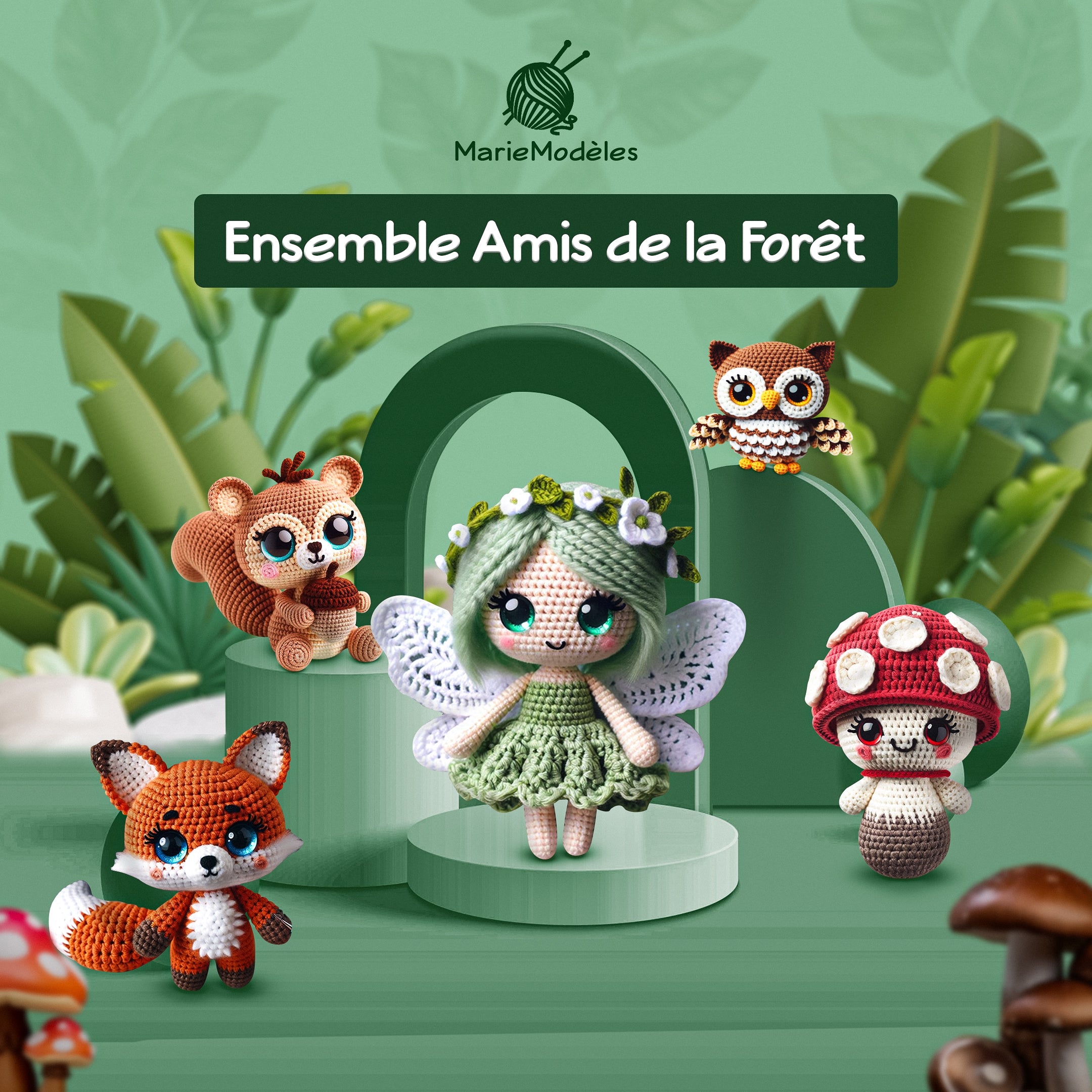 5 en 1 : Amis de la Forêt – Modèle de Crochet