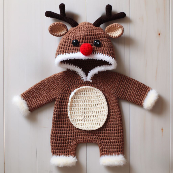 6 en 1 : Ensemble de Grenouillères de Noël pour Bébé – Modèle de Crochet