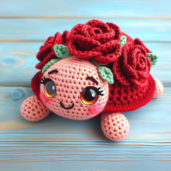 4 en 1: Ensemble Tortue en Fleurs – Modèle de Crochet
