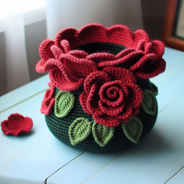 Lot de 4 Vases Floraux en 1 – Modèle de Crochet