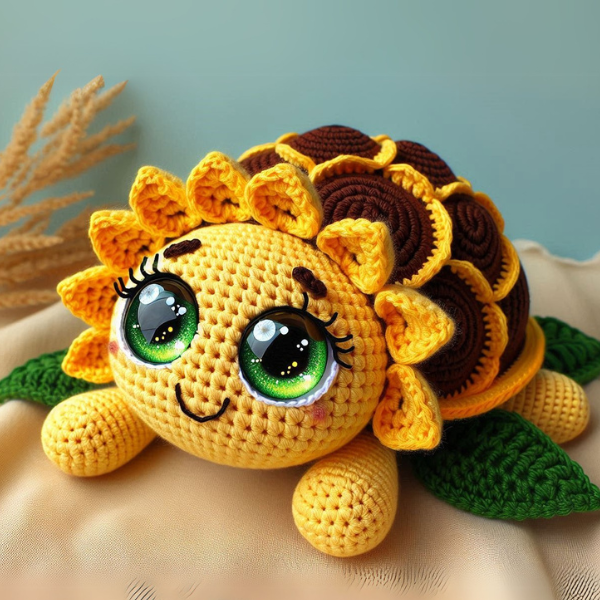 4 en 1: Ensemble Tortue en Fleurs – Modèle de Crochet