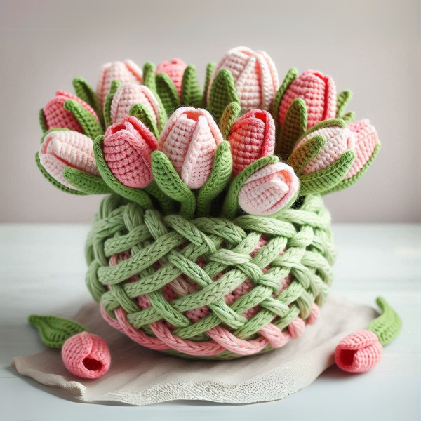 Lot de 4 Vases Floraux en 1 – Modèle de Crochet