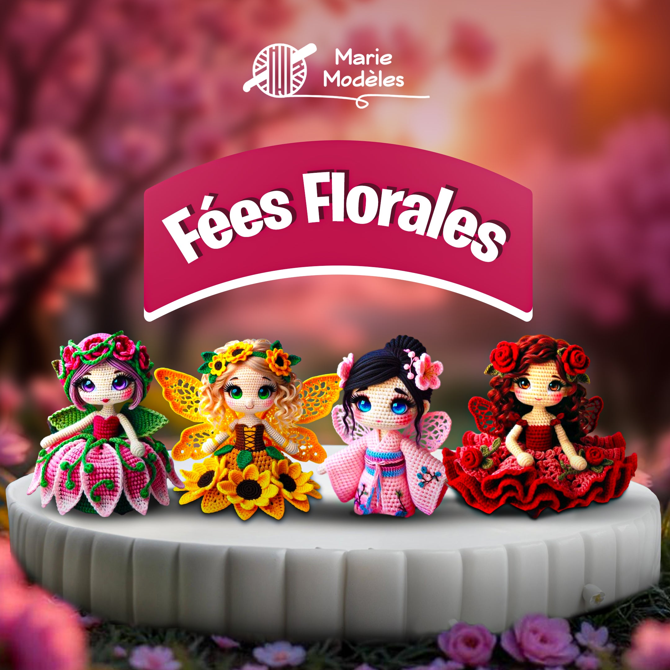 Ensemble Fée Florale 4 en 1 – Modèle de Crochet
